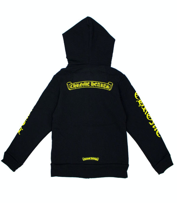 Chrome Hearts Kids Scroll Logo Zip Up Hoodie