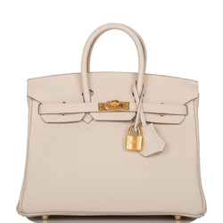 Hermes Birkin 25 Craie Togo Gold Hardware