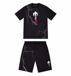 Trapstar London Irongate T Lightning Shorts Set – Black/Infrared Edition