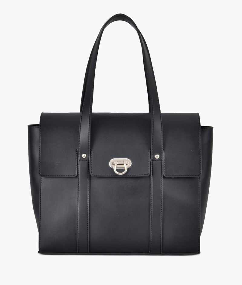 Black carry-all satchel bag