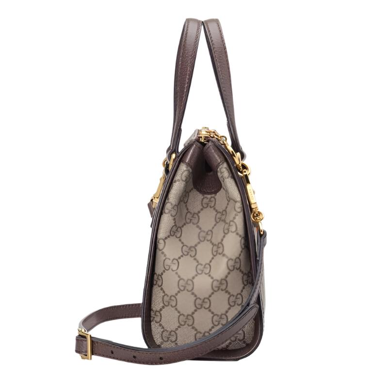 Ophidia small GG tote bag Brown leather